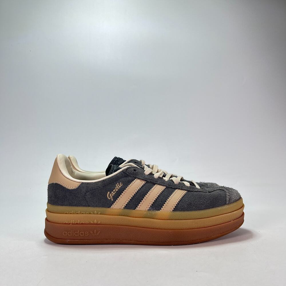 Adidas Gazelle Bold Grey Six Magic Beige Platform Sneakers IE0428 Womens Size 6